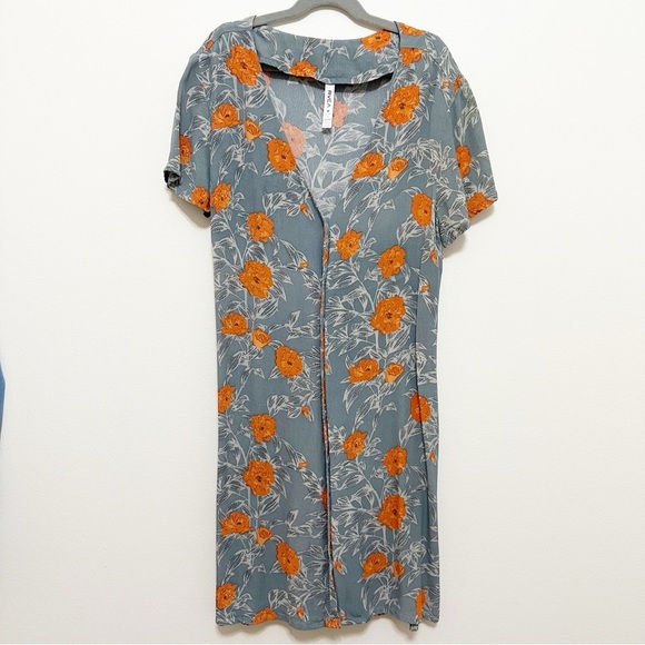 RVCA Blue and Orange Floral Dress - Picture 3 of 10